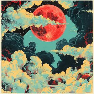 surreal  album  cover  Todd  White  clouds  Risograph  symbolism  hyper-realistic  screenprinting 1078641