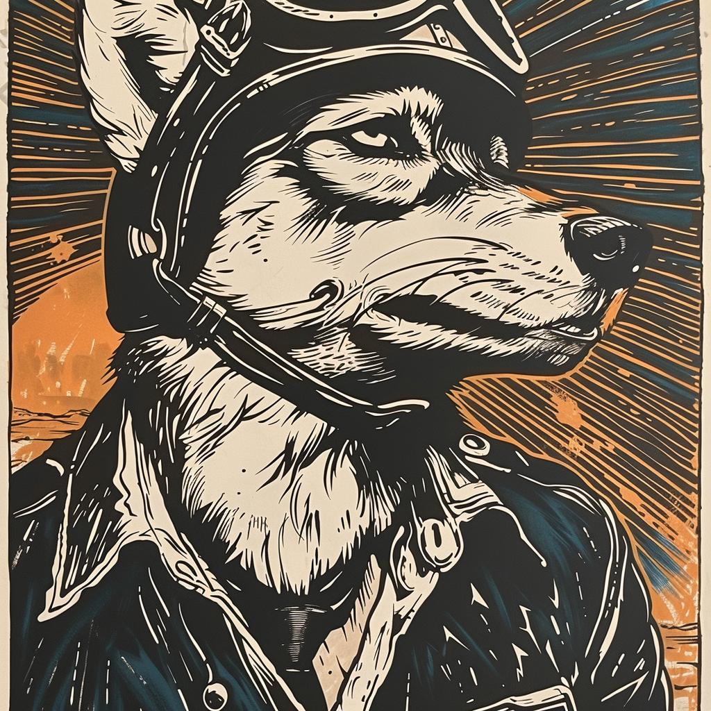 wolf  helmet  motorcycle  anthropomorphic  stylized  riding  poster  black  drawing  pilot 1025909
