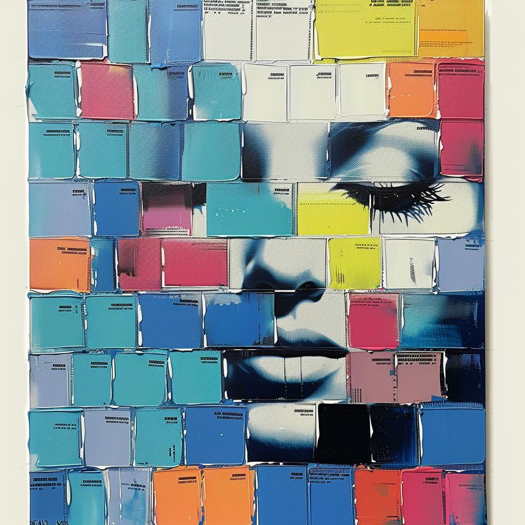 woman  face  color  squares  painting  abstract  vibrant  expression  modern  art 963684