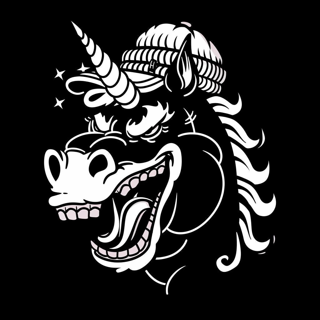 unicorn  black  white  design  aggressive  simple  minimal  streetwise  culture  head 959165