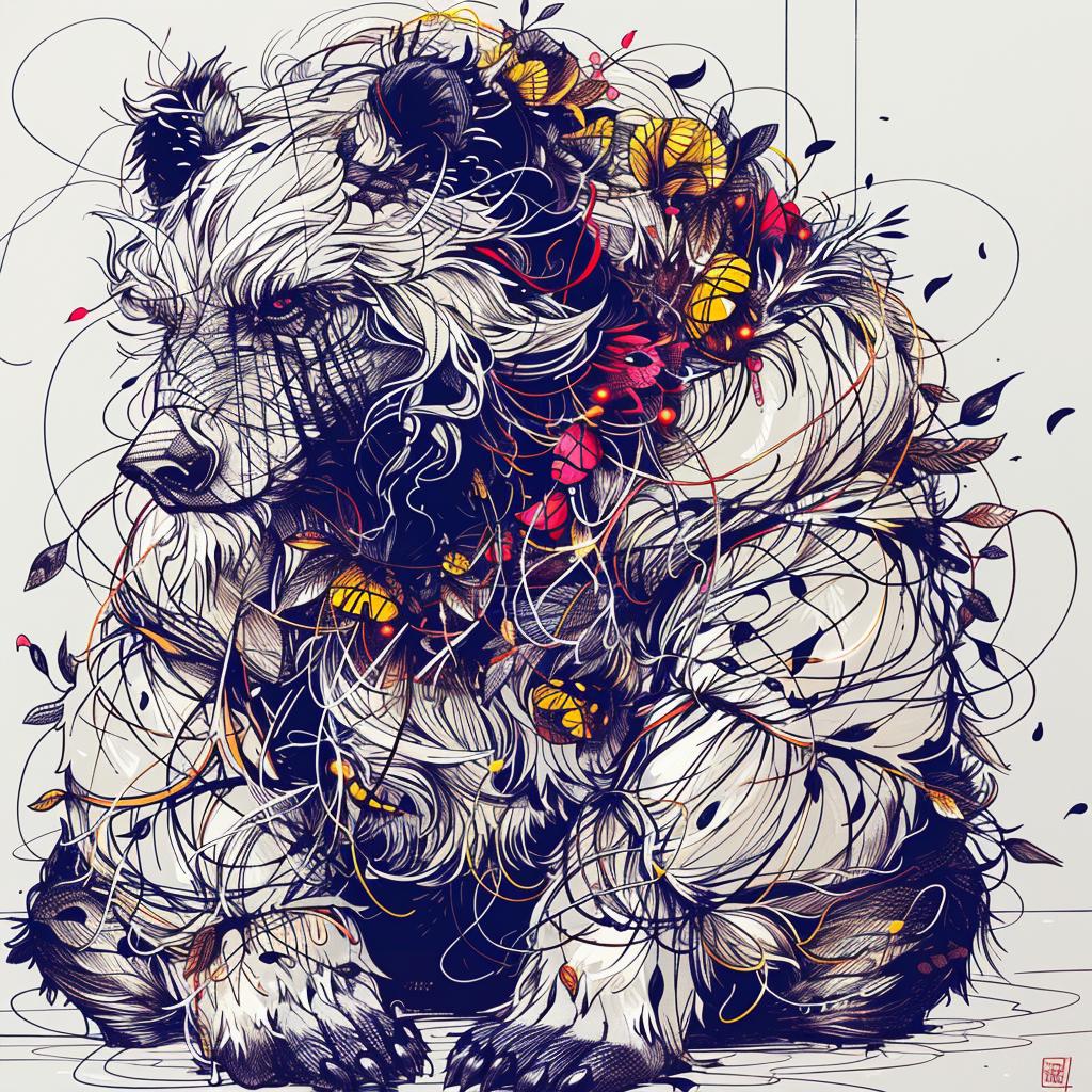 bear  flowers  hybrid  mythical  creature  fantasy  nature  popculture  design  unique 952282