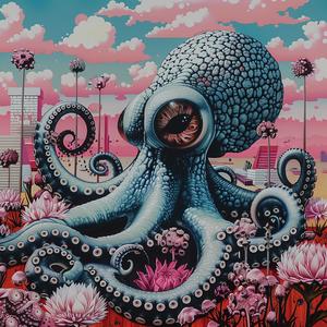 octopus  flowers  field  pink  imaginative  art  beauty  nature  fantastical  stylized 1038090