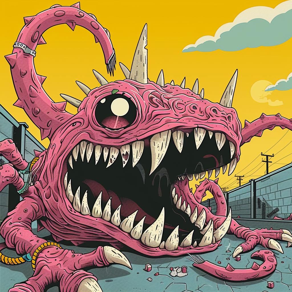 bunyipa  mythical  terrifying  spiked  collar  creature  monster  sharp  teeth  claws 927908