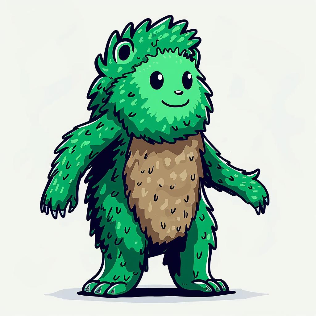 cartoon  green  monster  character  funny  illustration  quirky  playful  whimsical  imaginative 939857