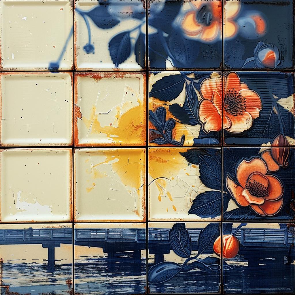 tile  flowers  bridge  mosaic  art  decor  colorful  Azulejo  design  landscape 963729