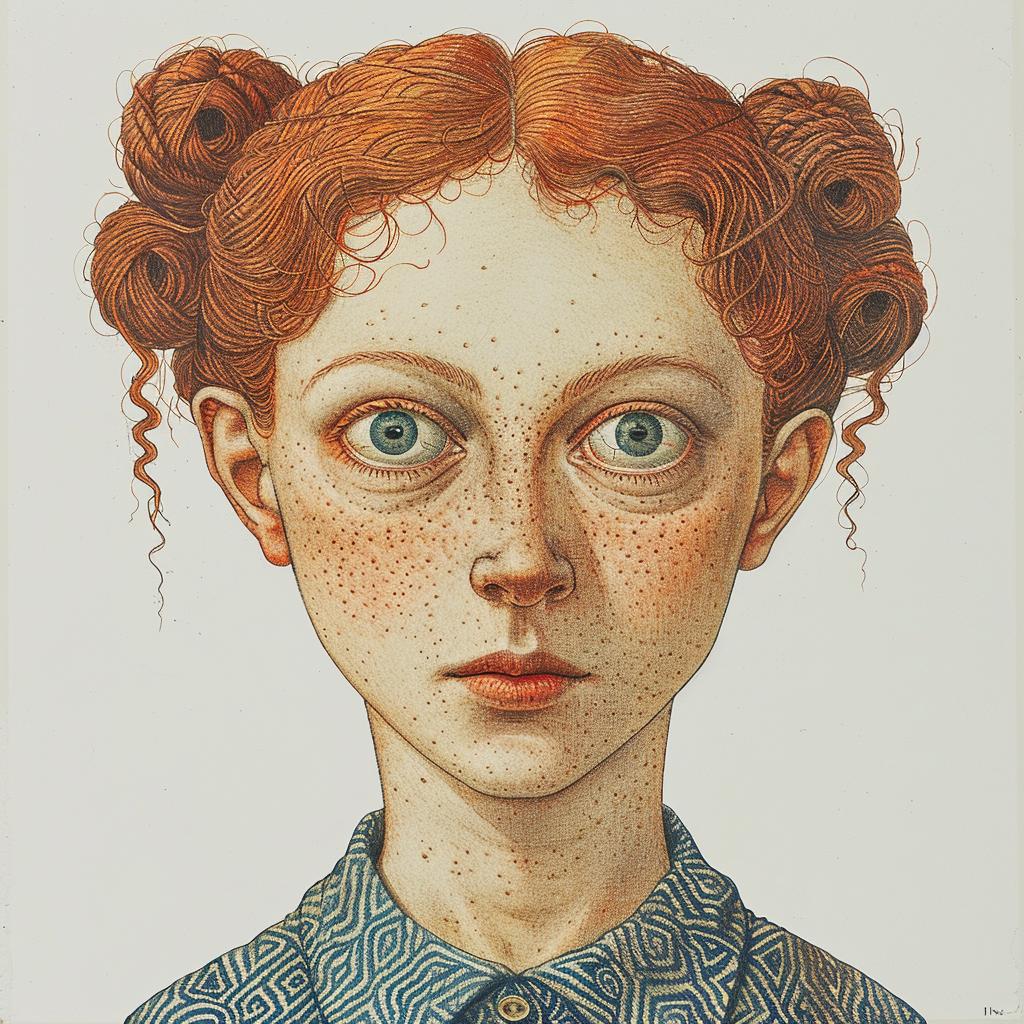 portrait  woman  redhead  three-eyes  Codex  surreal  white  background  fantasy  expression 971382