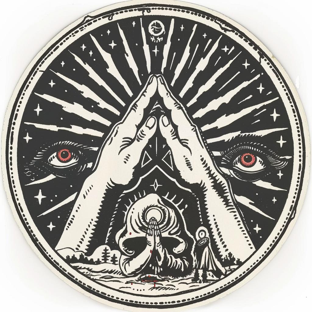 sticker  hand  cross  skull  occult  provocative  introspective  art  dark  spiritual 935543