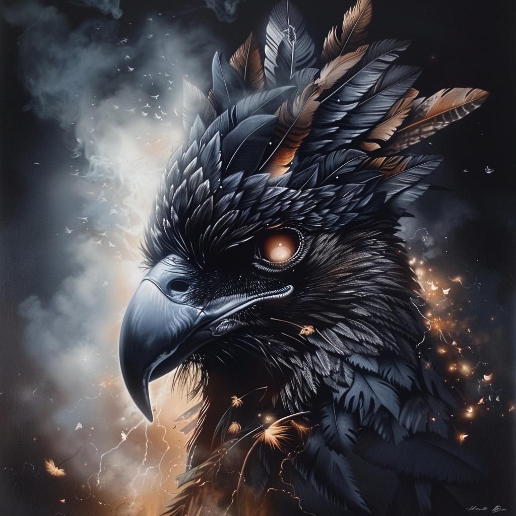 eagle  raven  man  feathers  black  background  mystical  artwork  symbolic  wildlife 1034130