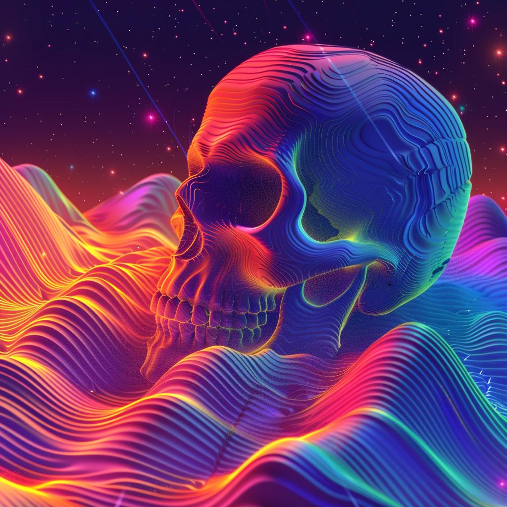 skull  ocean  space  stars  abstract  dark  mystical  surreal  waves  illustration 945408