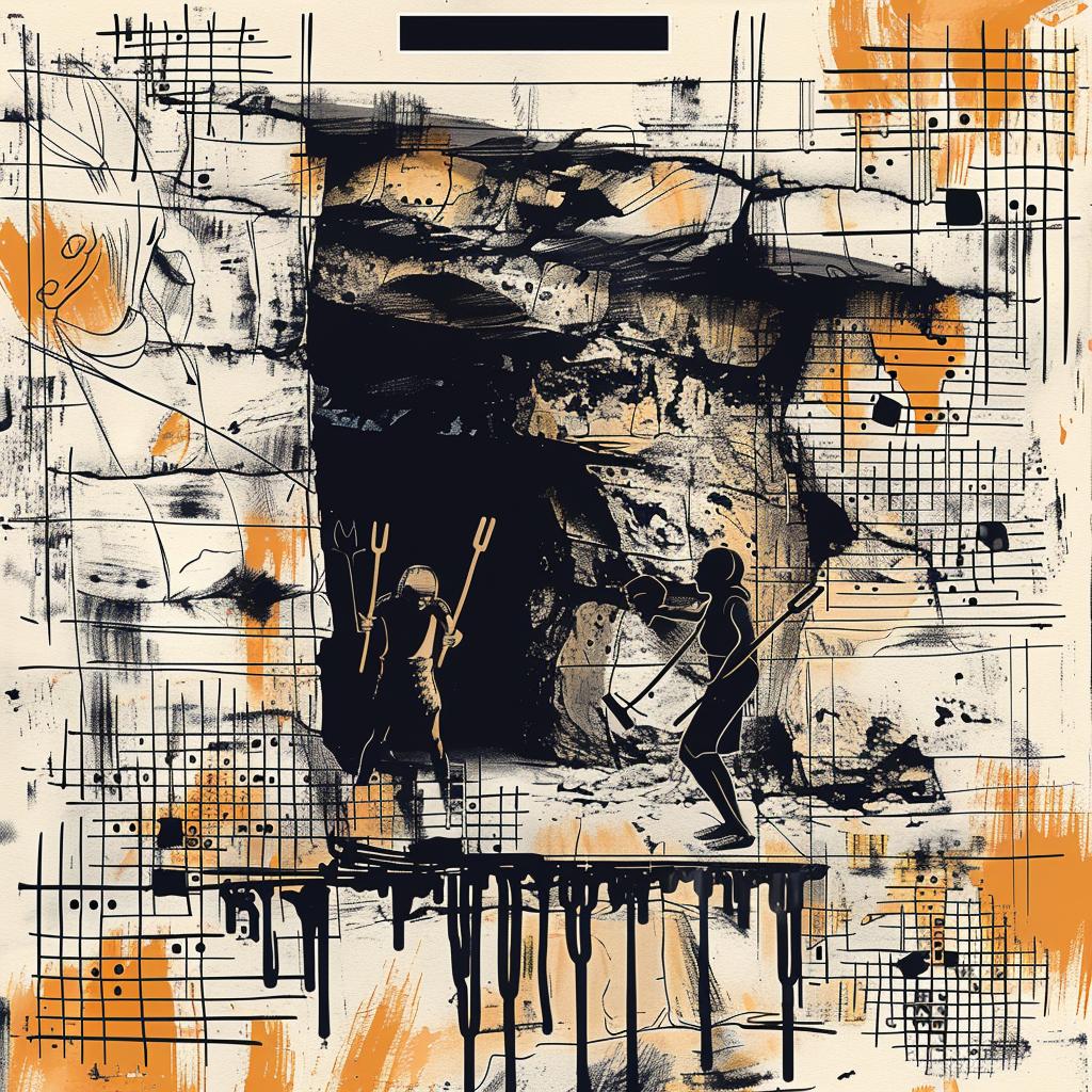 album  cover  silhouette  cave  blue  orange  duotone  natives  pitchforks  art 953483