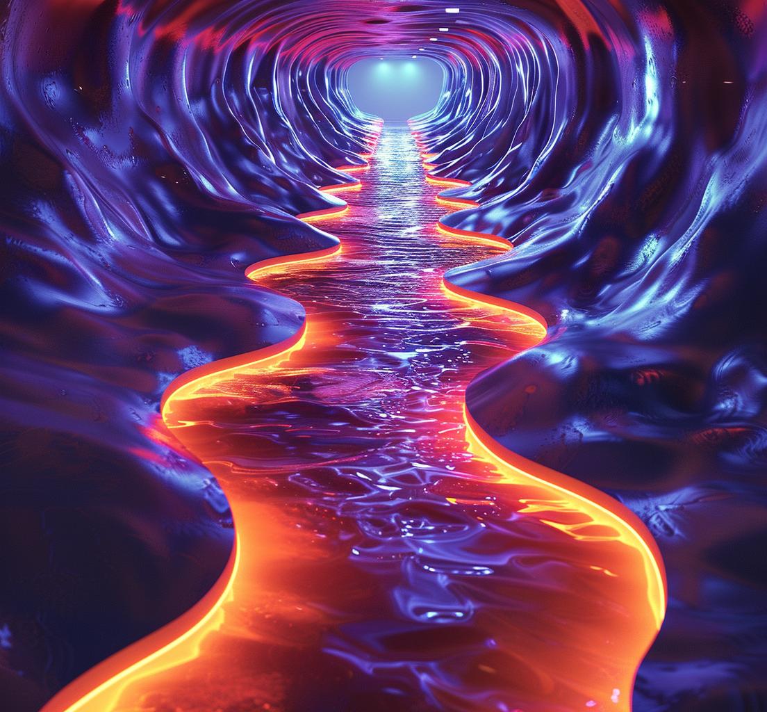 tunnel  lights  water  abstract  neon  colorful  2D  painting  opart  trippy 938375