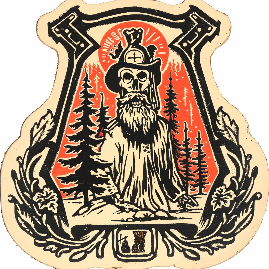 badge  design  provocative  symmetrical  lumberjack  forest  hat  beard  sticker  man 932476