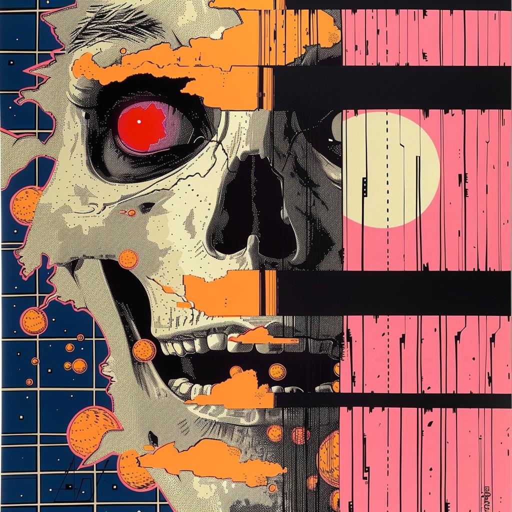 ملصق فيلم كابوس قبل عيد الميلاد، فن جرافيكي تجريدي، رسم توضيحي داكن 1020672