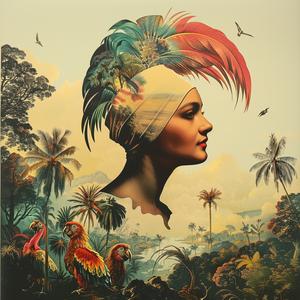 woman  headdress  colorful  birds  chromolithography  vibrant  artwork  nature  illustration  design 1056934
