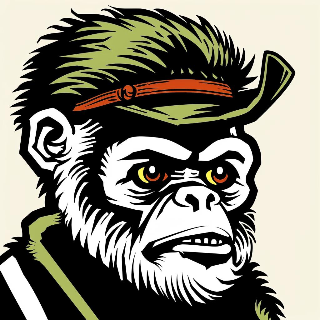 monkey  uniform  hat  animal  illustration  playful  cartoon  character  humor  costume 939892