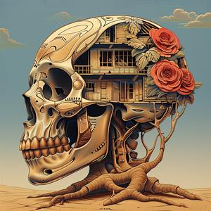 skull  house  chromolithography  surreal  illustration  dark  symbolism  structure  artistic  memento 1051946