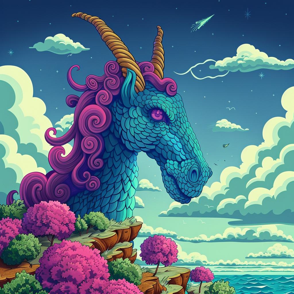 mythical  hybrid  creature  animal  fantasy  flowerpunk  dragon  blue  flowers  hill 941232