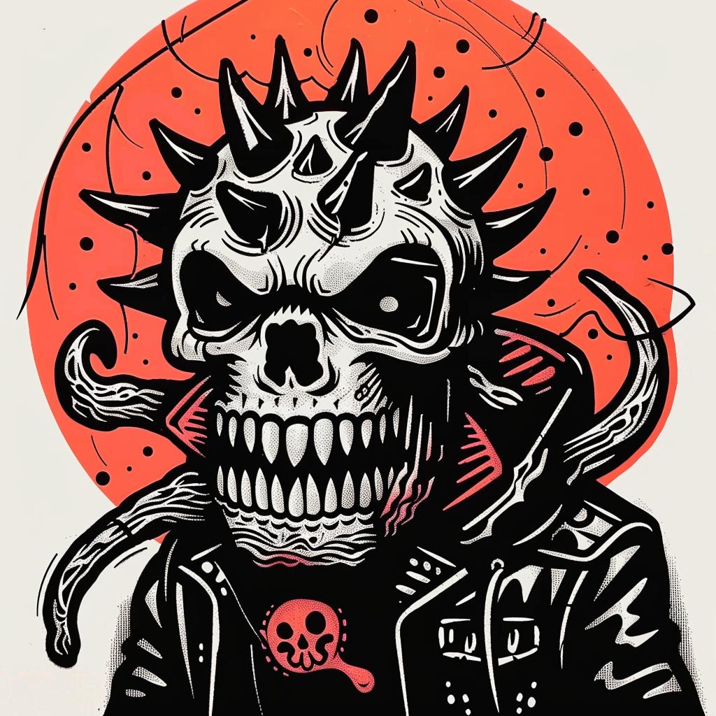 skull  spikes  graphic  illustration  dark  surreal  conceptual  edgy  artwork  detailed 947937