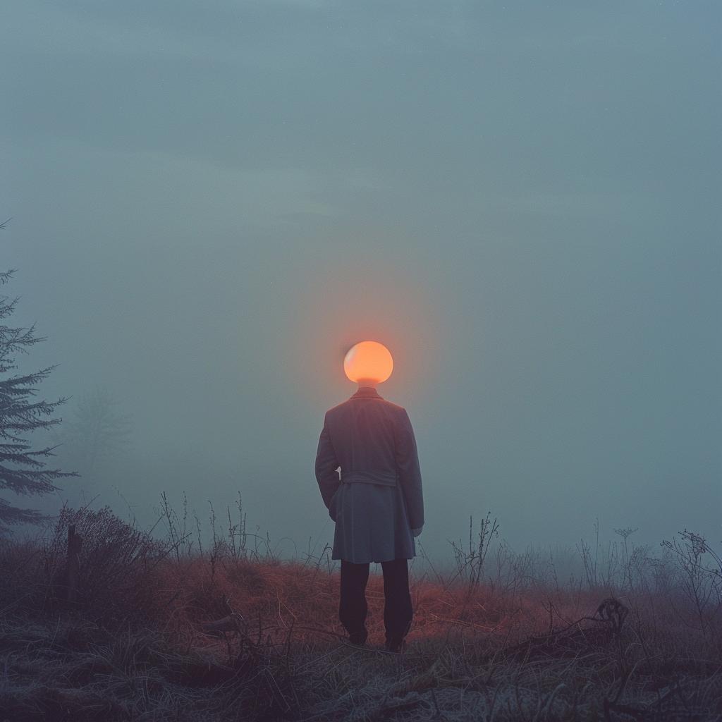 surreal  sci-fi  photography  fog  lighting  odd  weird  man  orange  ball 965692