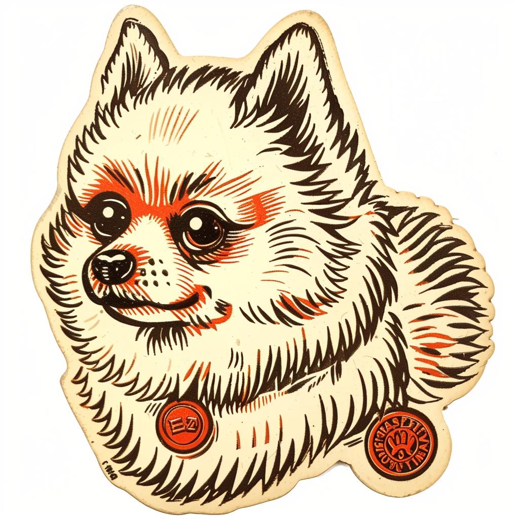 pomeranian  dog  sticker  cute  pet  white  background  collar  animal  design 942886