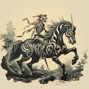 skeleton  horse  skull  chromolithography  riding  dark  humor  graphic  artwork  illustration 1058292