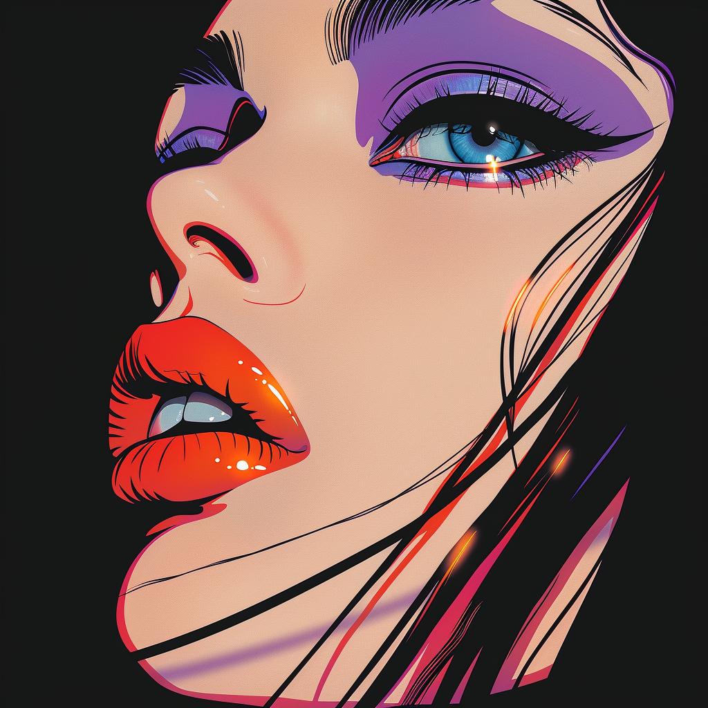 مكياج أنثوي نابض بالحياة، صورة منمقة لناجل، رسم توضيحي، فن رائع طويل 958046