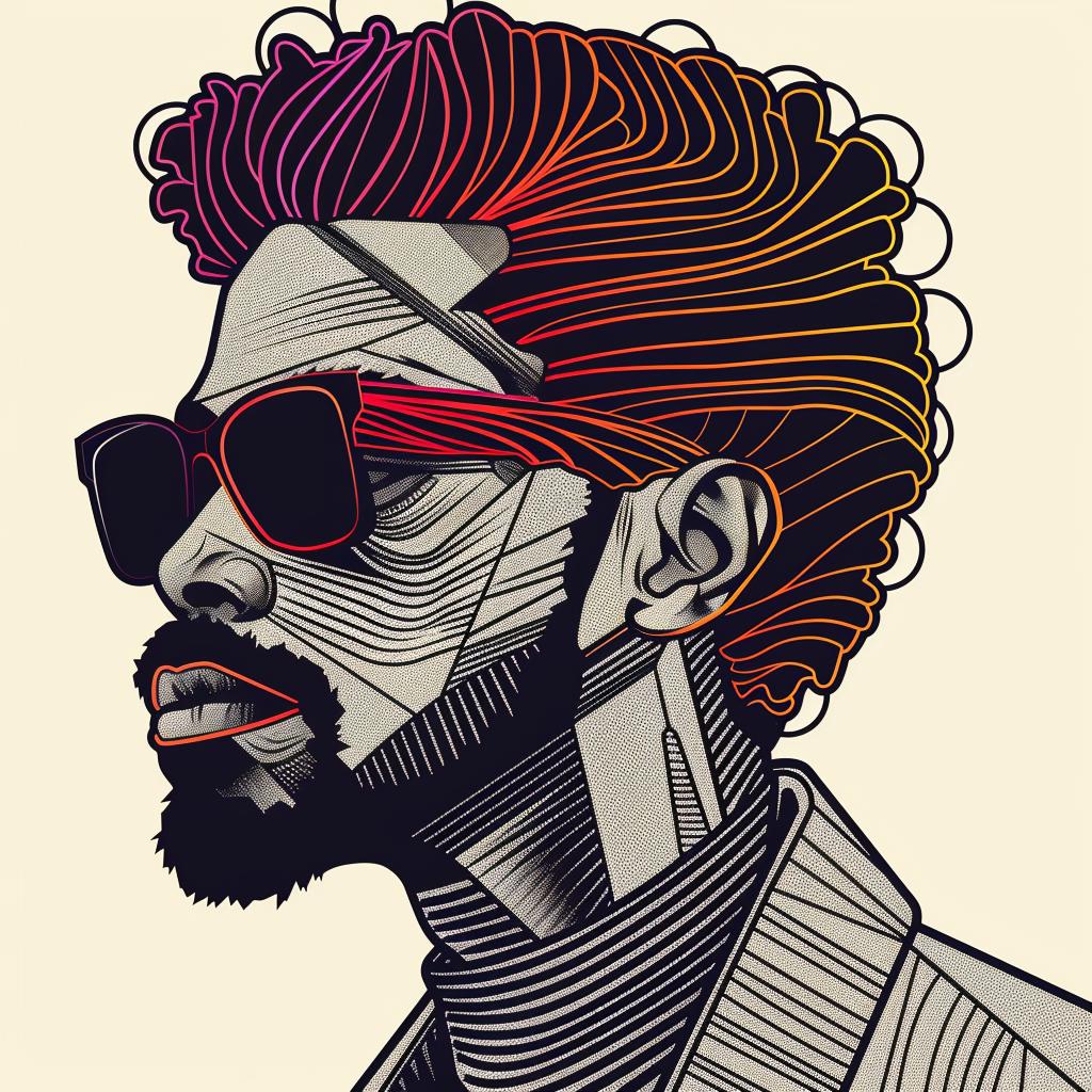 Pop Art  African-American  beard  sunglasses  portrait  colorful  vibrant  male  modern  stylistic 937431