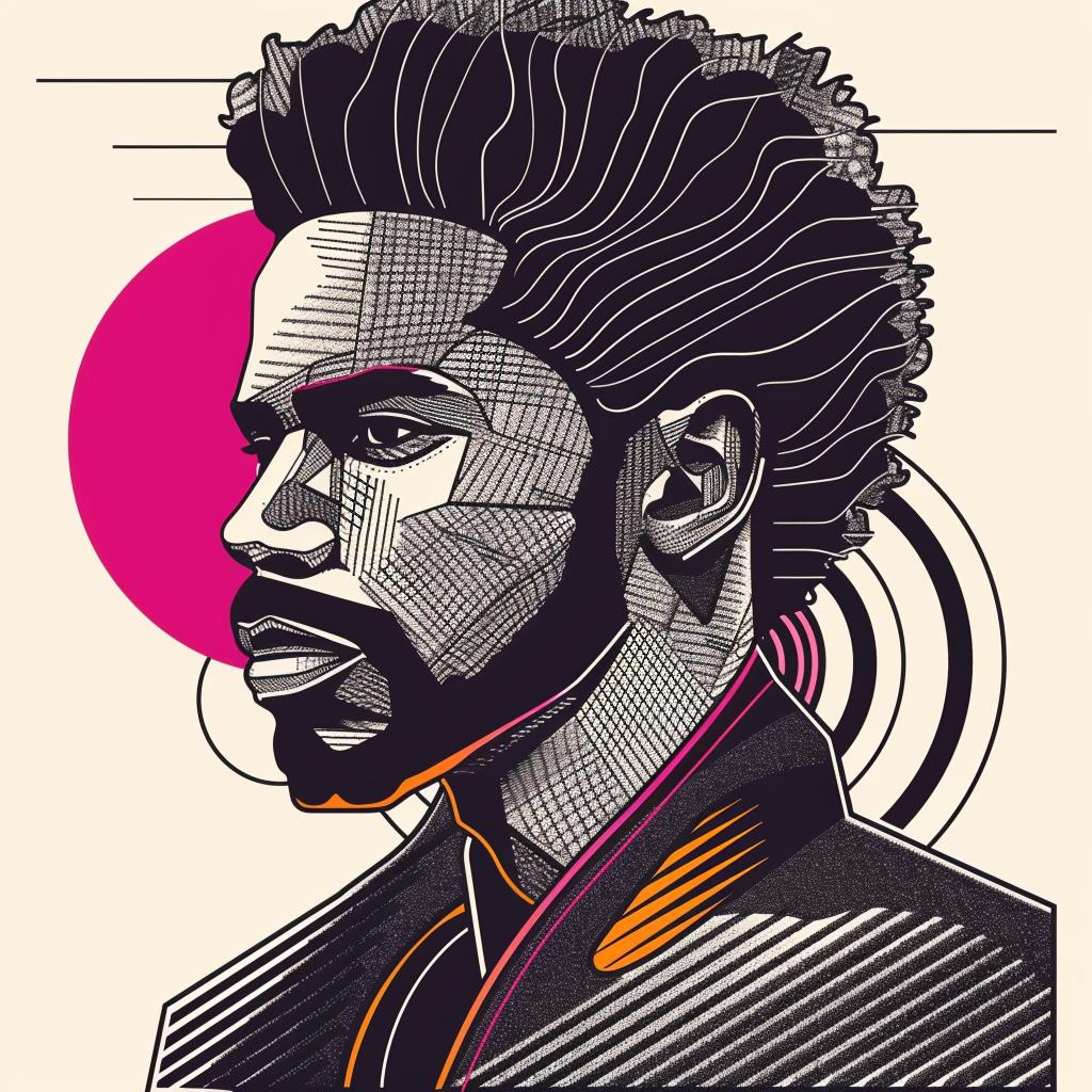 Pop  Art  African-American  man  beard  pink  background  graphic  graphic  contemporary 937524