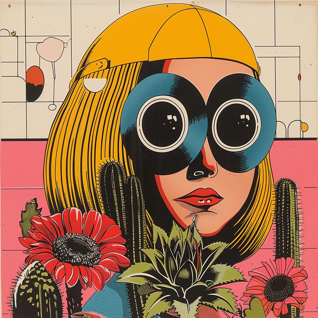 نظارات شمسية نسائية من فن البوب، بتصميم زهور البانك، رسم توضيحي ملون، تصميم إبداعي 1019620