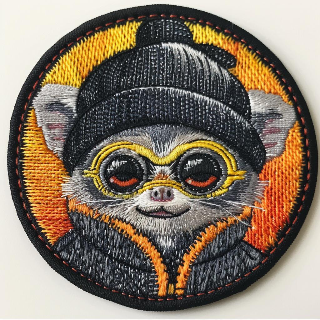 patch  stitch  animal  streetwear  hip-hop  chenille  hat  lemur  sunglasses  cool 961405