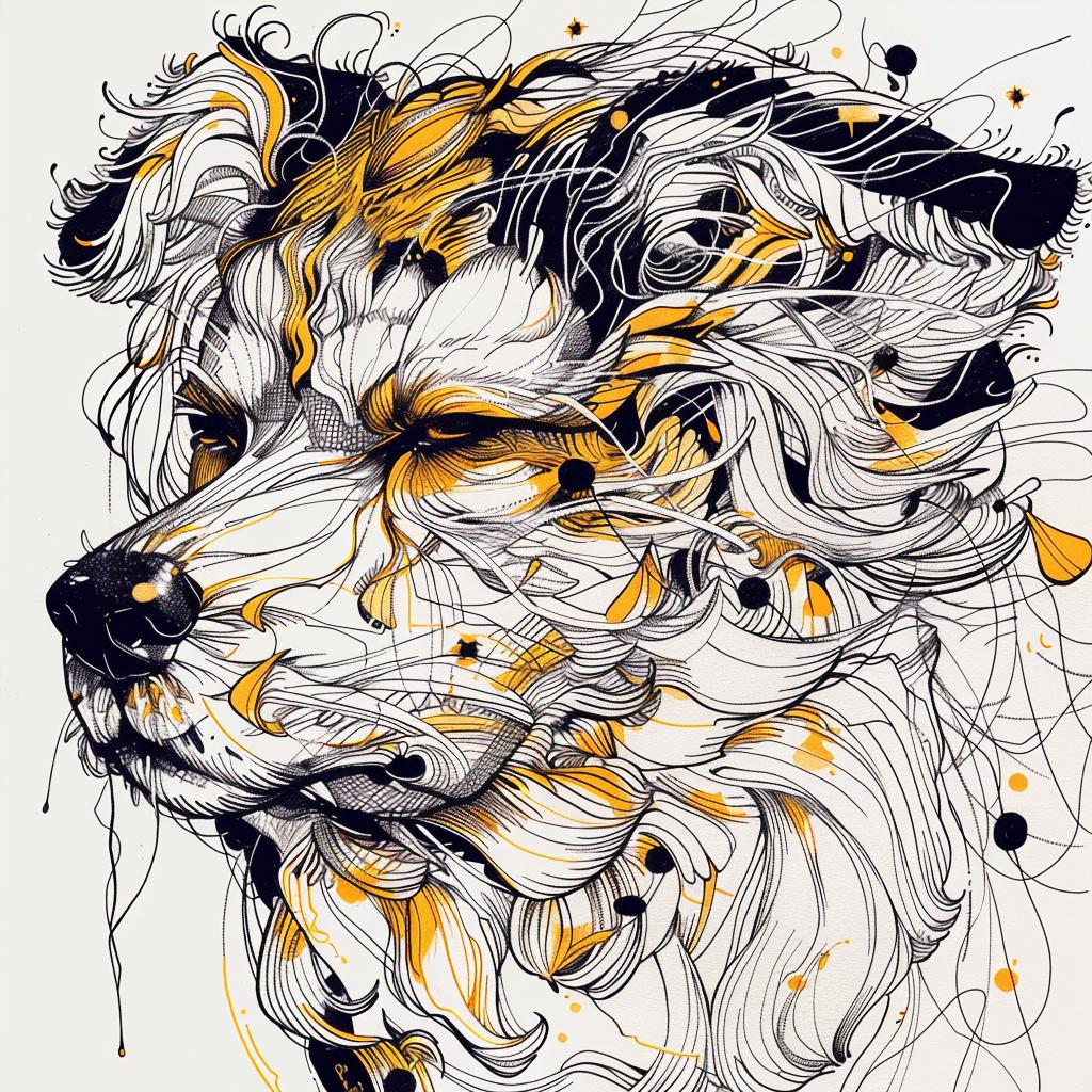 mythical  creature  dogs  hybrid  unique  fantastical  drawing  dots  swirls  canines 952803