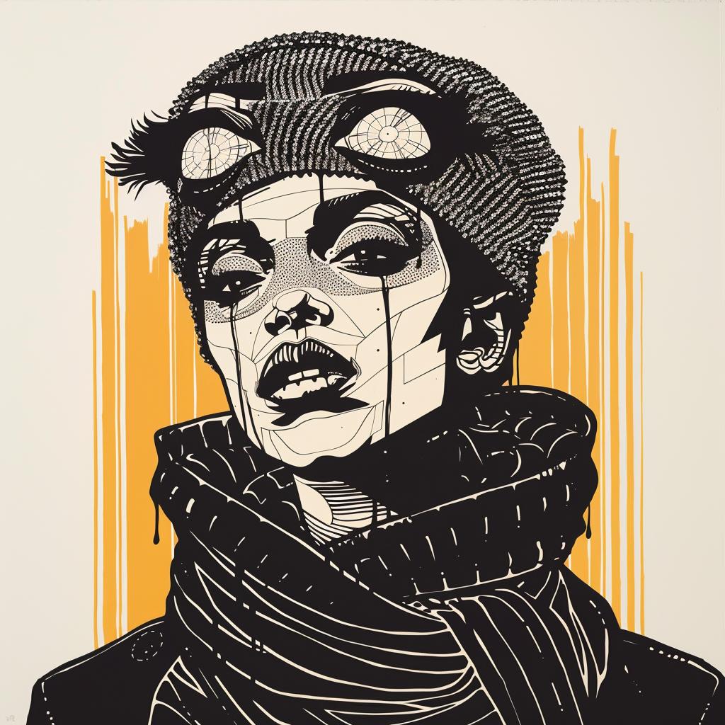 popart  poster  woman  hat  scarf  TroyBrooks  AfricanAmerican  foureyes  eyemakeup  style 939291