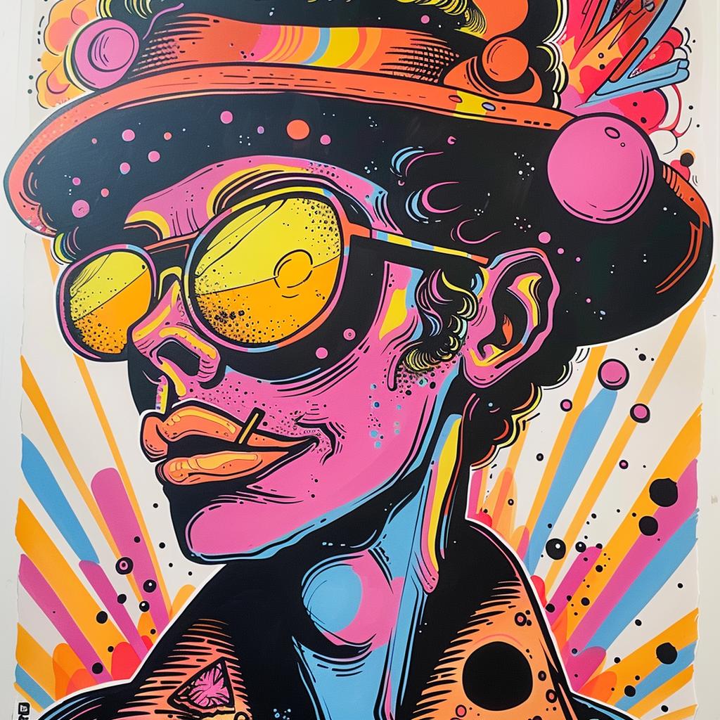 colorful  poster  man  hat  sunglasses  vibrant  style  pop  graphic  art 929660