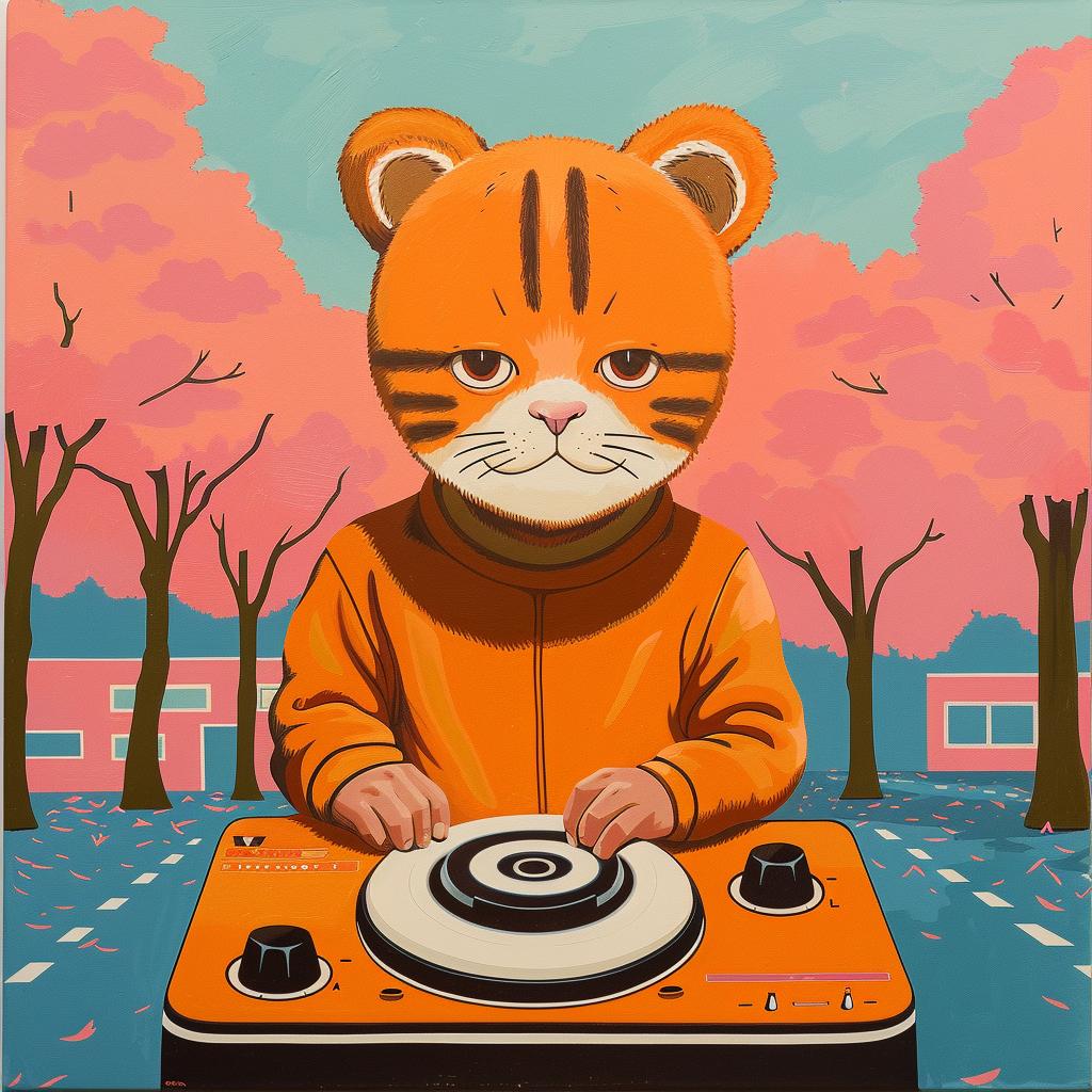illustration  tiger  DJ  set  colorful  contemporary  playful  whimsical  urban  humor 966377