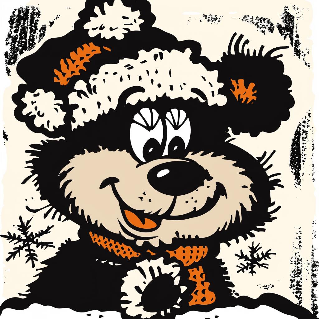 bear  hat  scarf  cartoon  cute  funny  animal  winter  whimsical  chubby 942540
