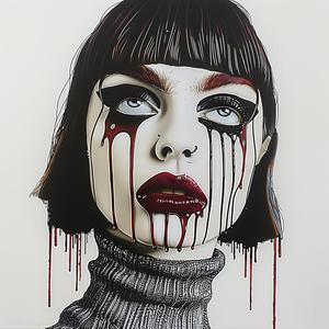 woman  blood  artistic  dramatic  emotional  portrait  colorful  abstract  stylized  intense 1073832