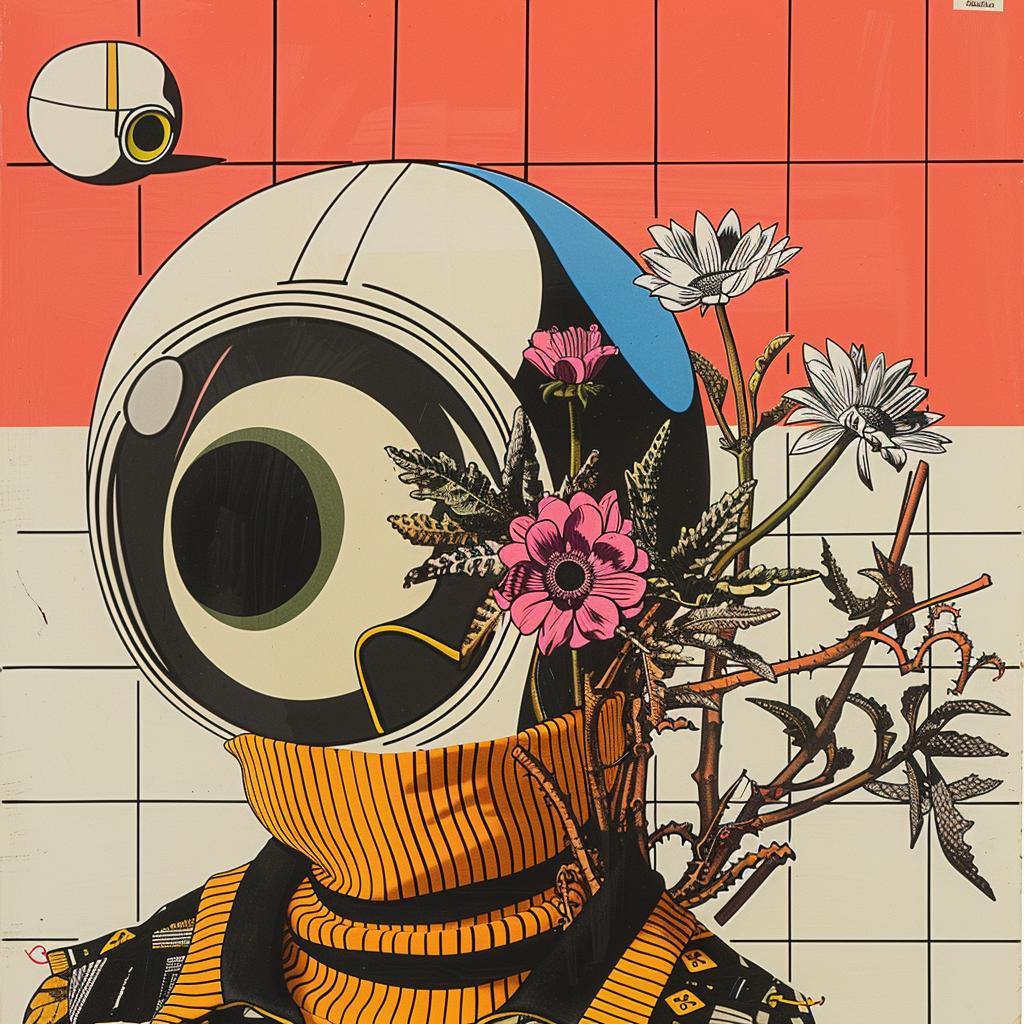 surreal  album  cover  flowerpunk  painting  astronaut  helmet  flowers  dreamlike  art 1020819