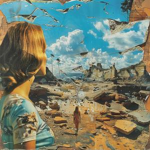 surrealist  collage  woman  broken  wall  birds  flying  juxtaposition  ironical  1990s 1040927
