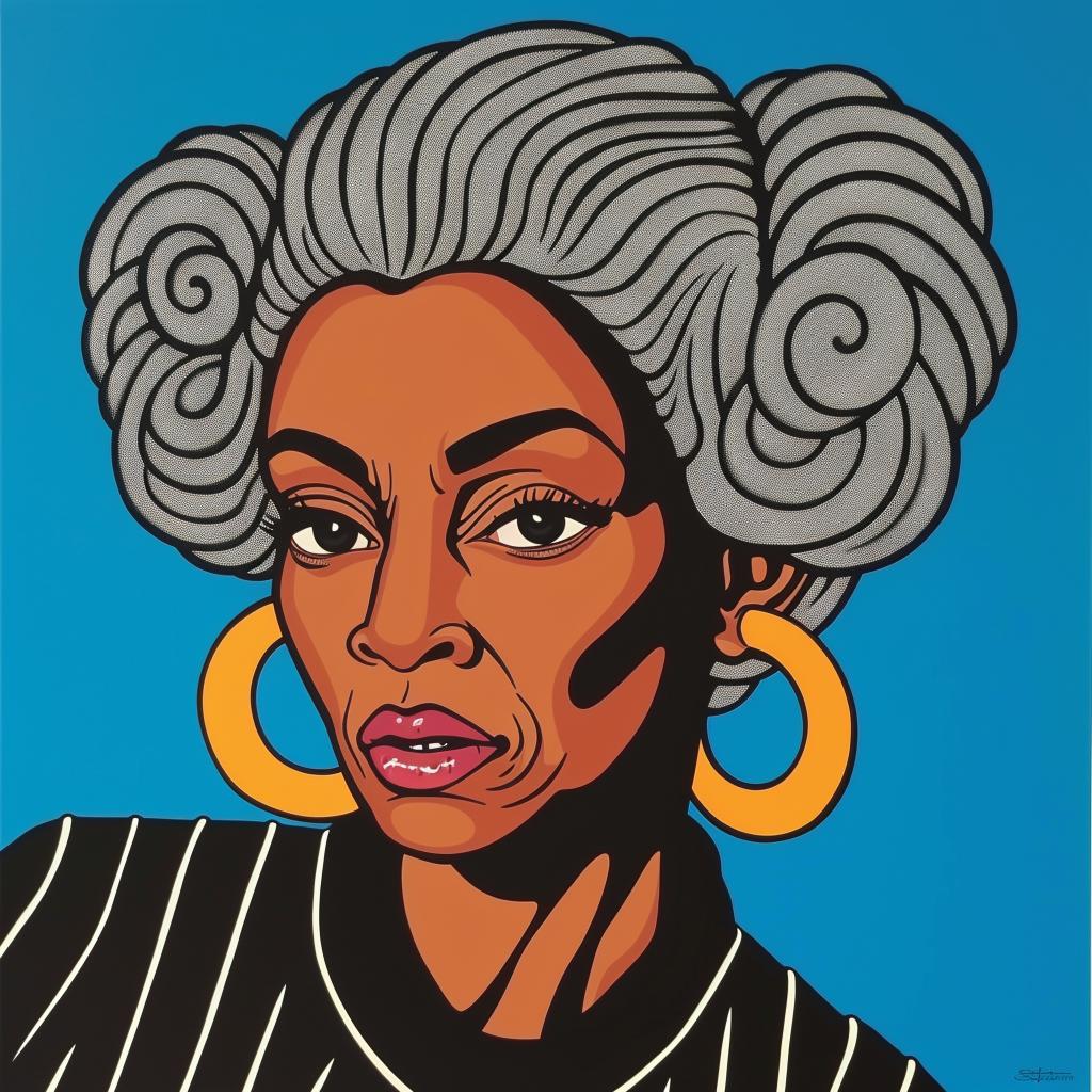 woman  portrait  gray  older  African-American  light skin  painting  details  expression  age 972392