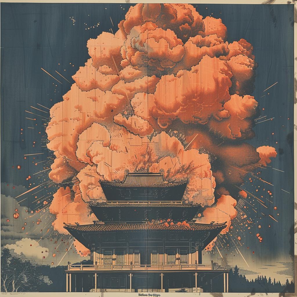 linocut  print  minimal  album  cover  explosion  mansion  smoke  katsuhiro  otomo 964381