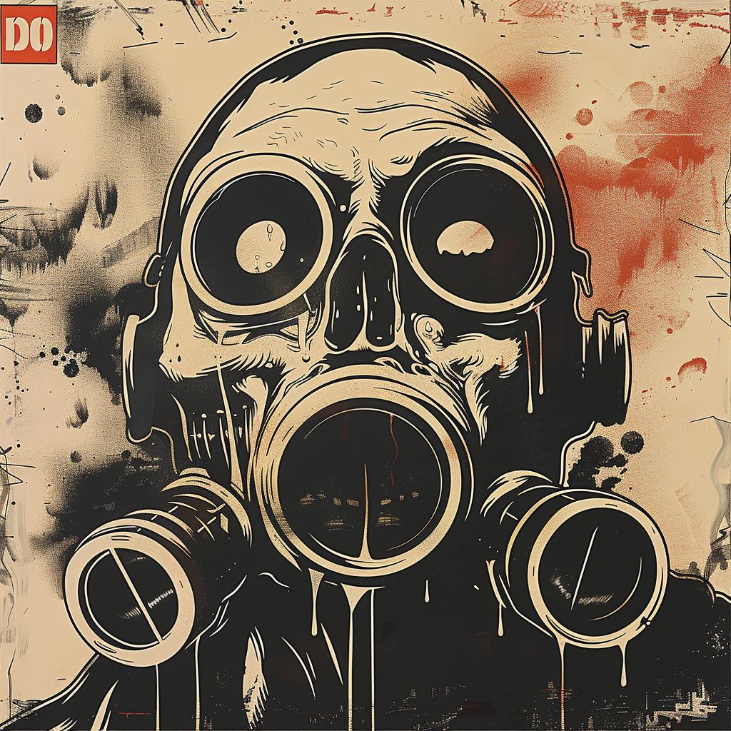 man  gas  mask  painting  surreal  urban  conceptual  portrait  dark  expression 966649
