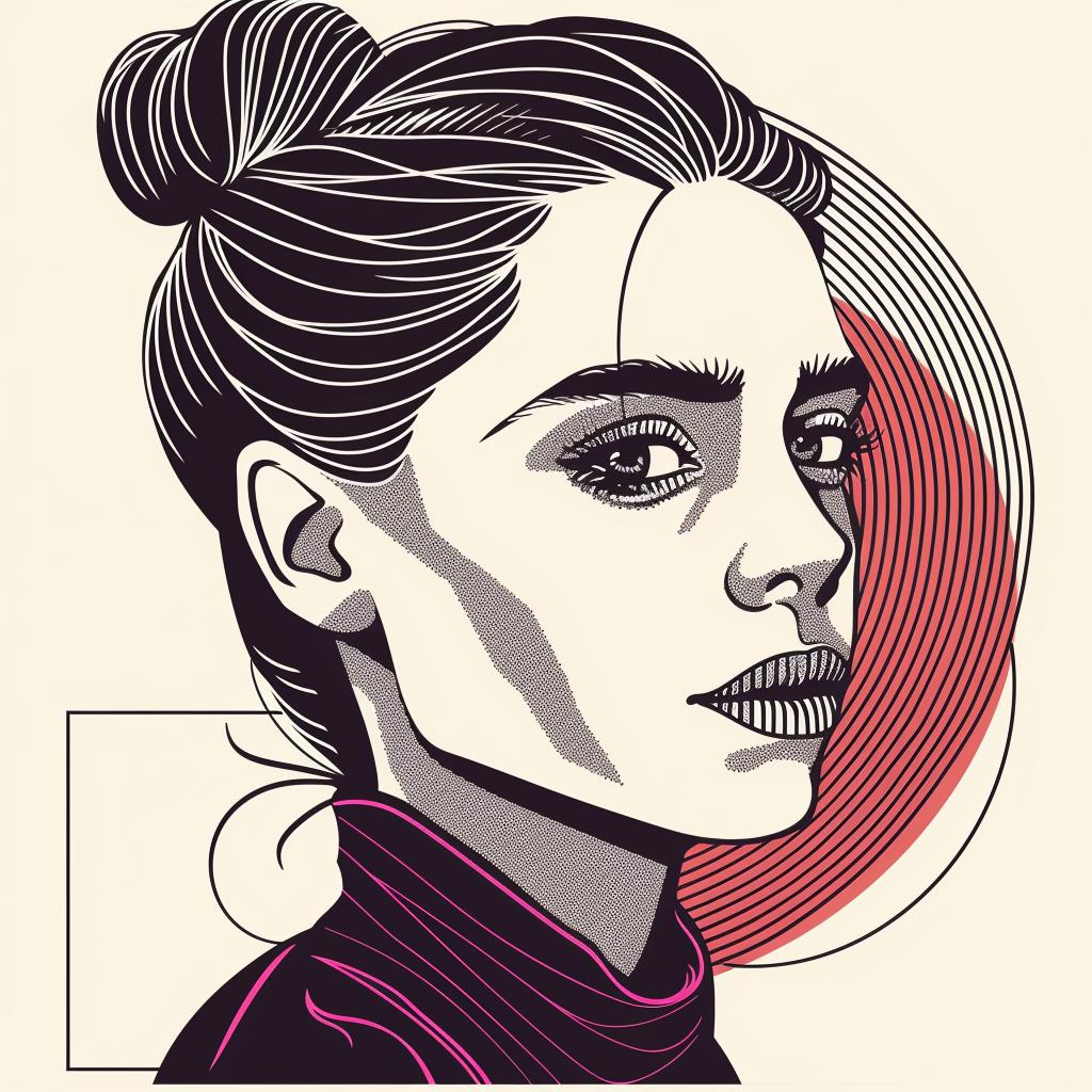 pop  art  woman  brunette  center  poster  minimal  illustration  graphic  vector 936858