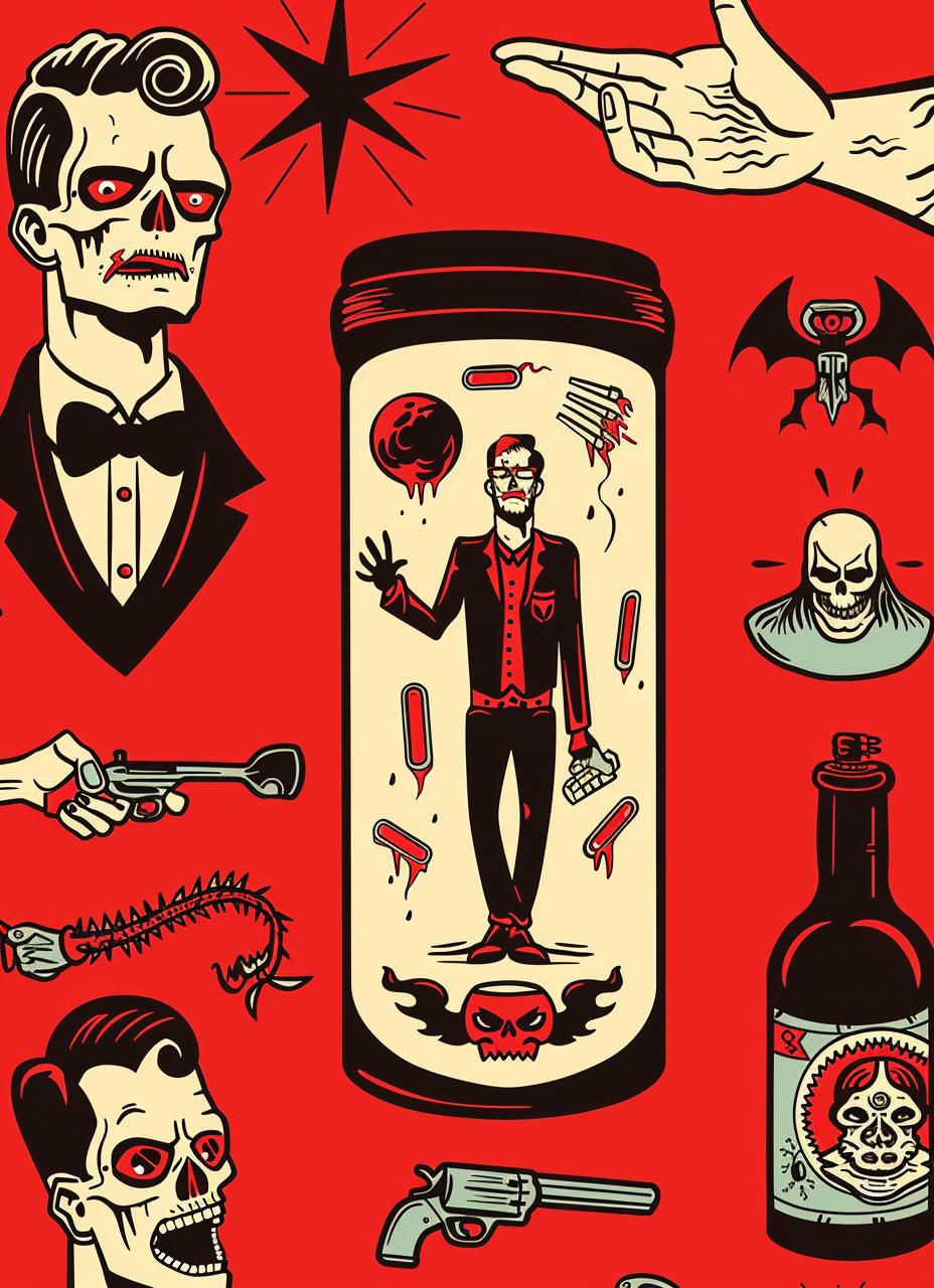 people  jar  illustration  rocknroll  horror  decal  poster  art  design  images 943249