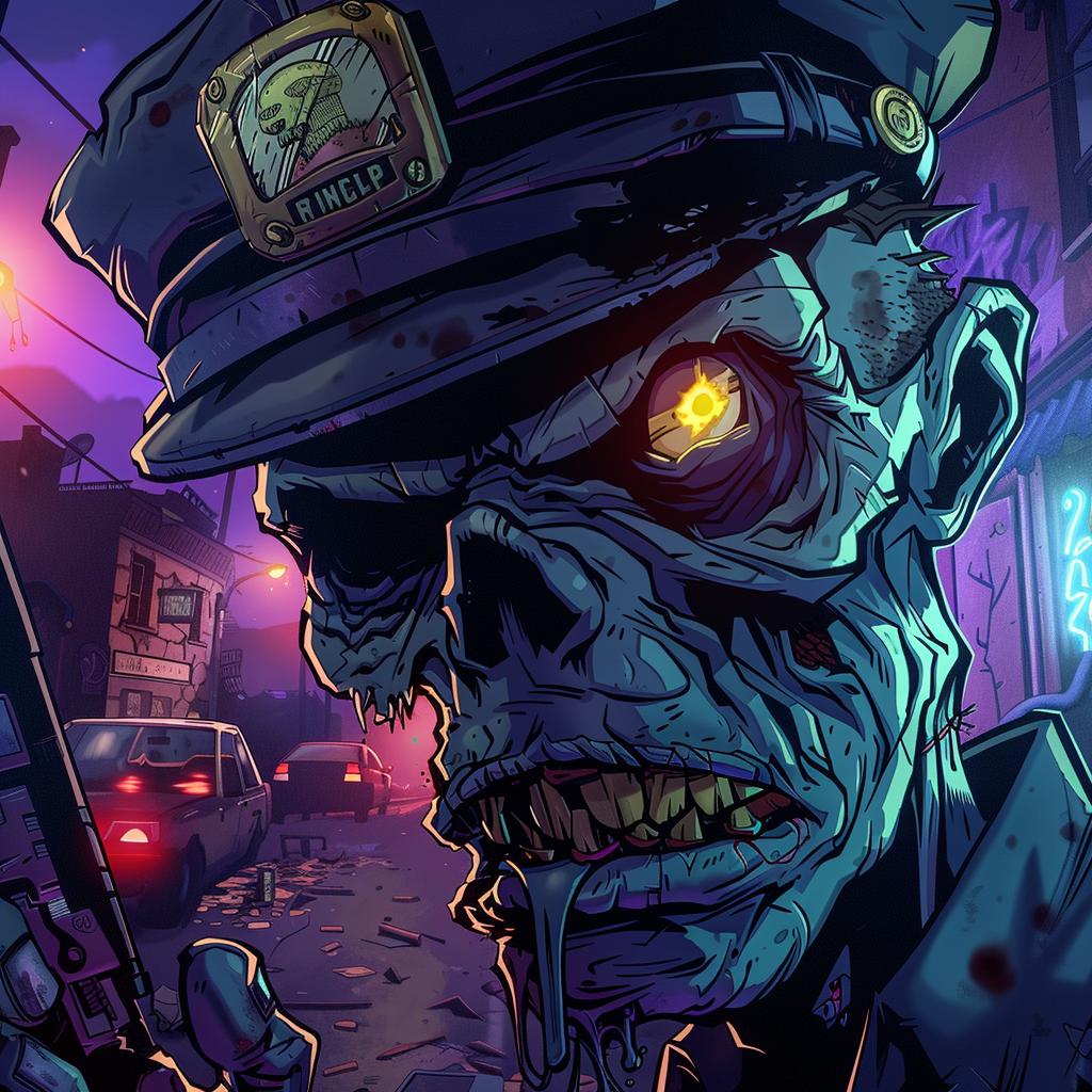 zombie  cartoon  cop  RalphBakshi  police  gun  illustration  close-up  character  2D 971186