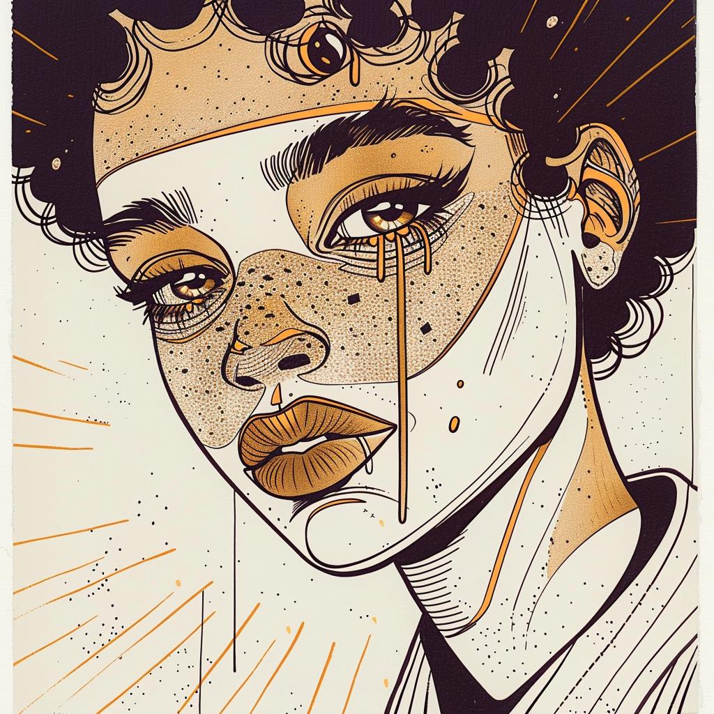 Drawing  African-American  Woman  Afro  Portrait  Makeup  Freckles  Art  Illustration  Contemporary 938847