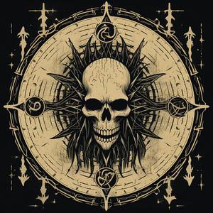 skull  compass  dark  occult  Japanese  bold  symmetry  colors  artnouveau  etchings 1078726