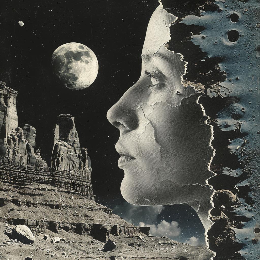 surreal  collage  woman  moon  contrast  fantasy  hole  dreamlike  visual  art 970958