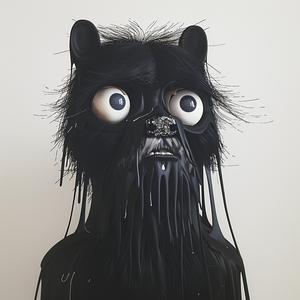 cat  black  plastic  artwork  design  animal  face  melted  creative  illustration 1073782
