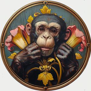monkey  flowers  painting  background  color  wildlife  nature  artistic  contrast  expression 1056287