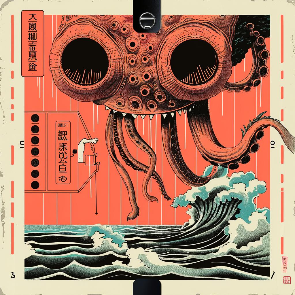 octopus  wave  poster  creature  japanese  color  art  graphic  marine  illustration 945900